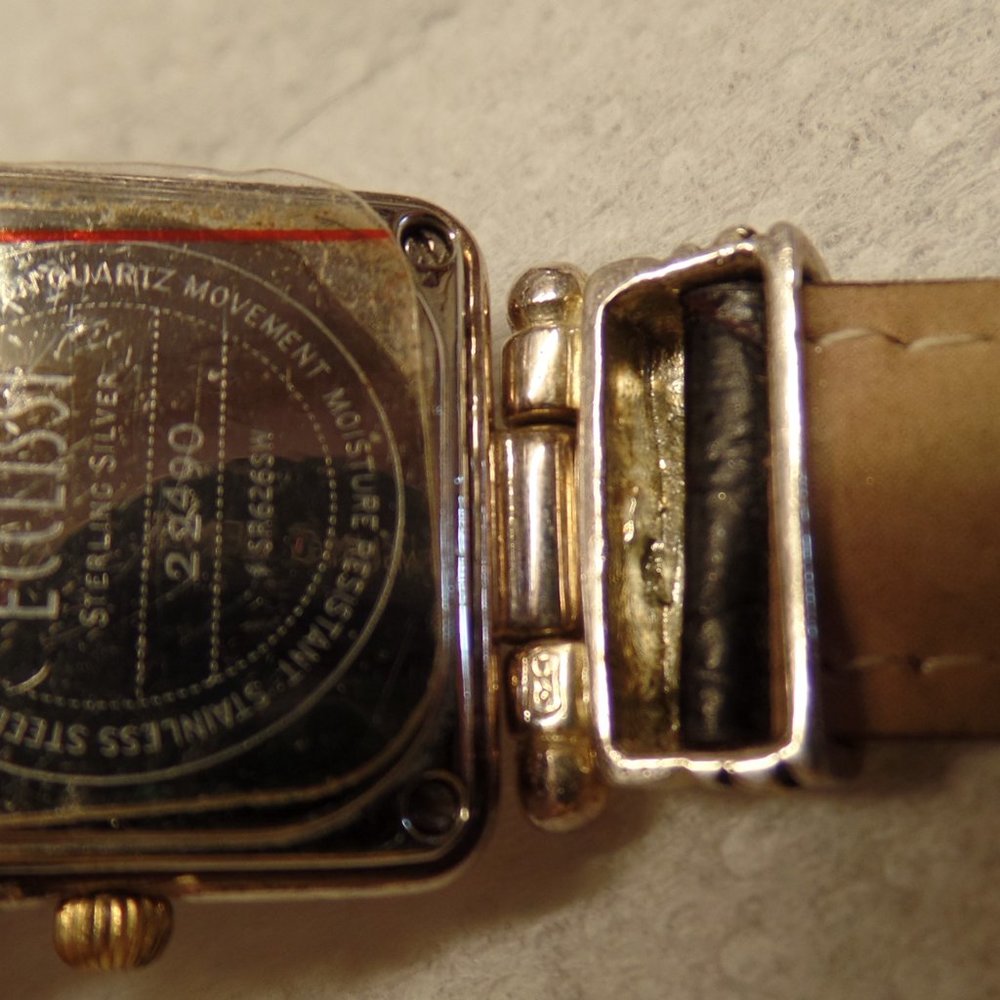 ECCLISSI STERLING SILVER WATCH LEATHER BAND 9.25" - Picture 6 of 16